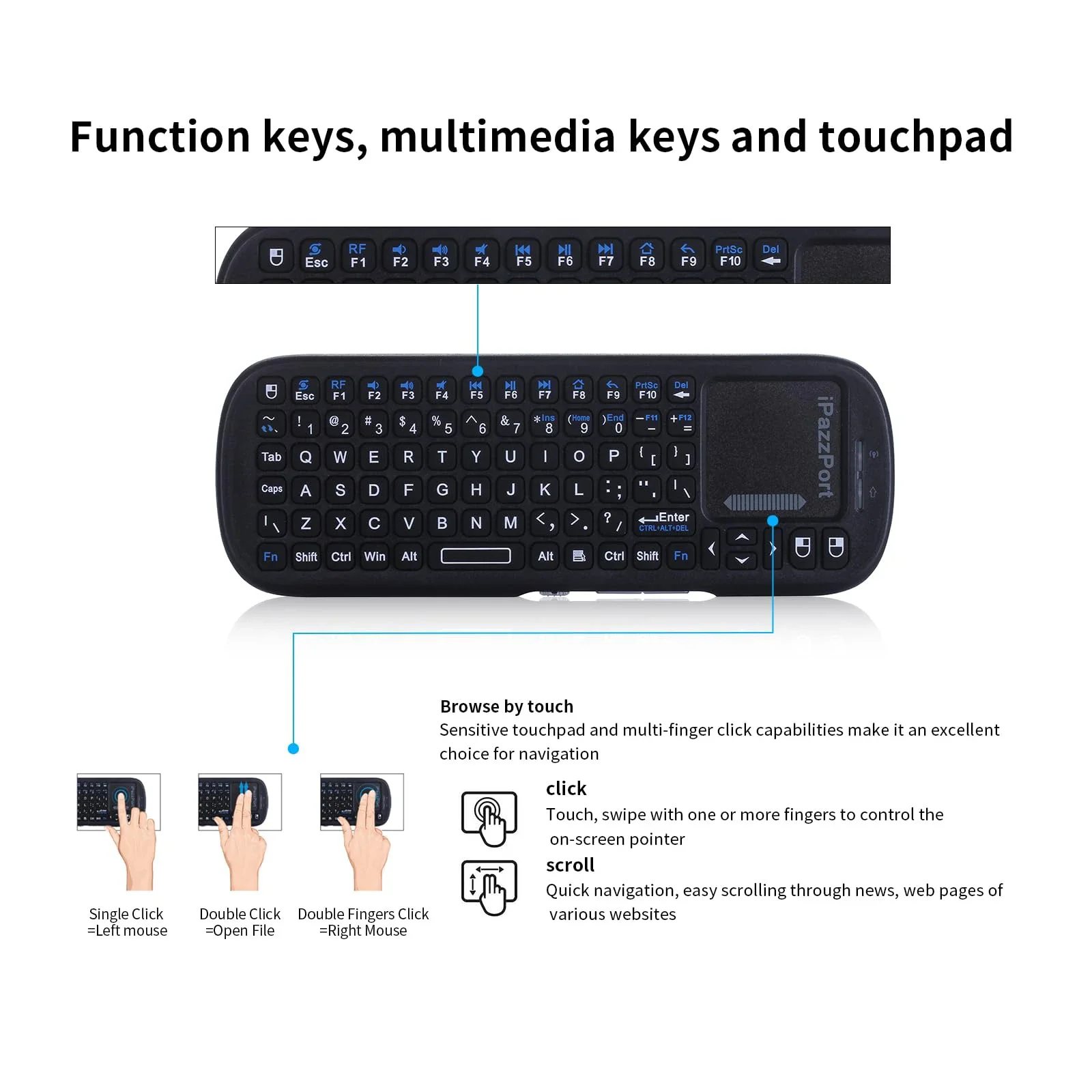iPazzPort Mini Bluetooth＆ 2.4G - Raspberry Pi Keyboard ulasan dan harga