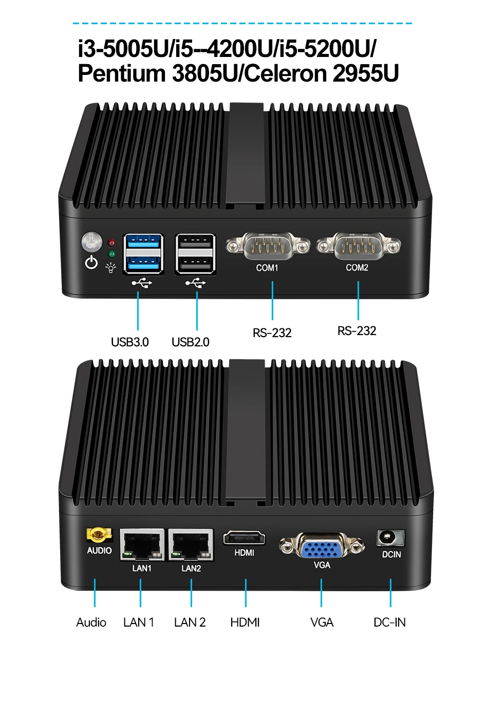 Fanless Mini PC IPC Intel J190 - Thin Client Mini Pc ulasan dan harga