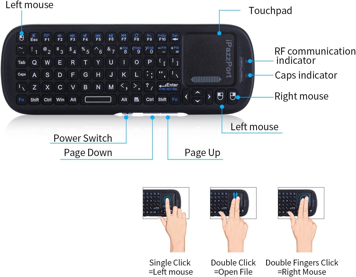 QWERTY Wireless Mini  Keyboard - Raspberry Pi Keyboard ulasan dan harga